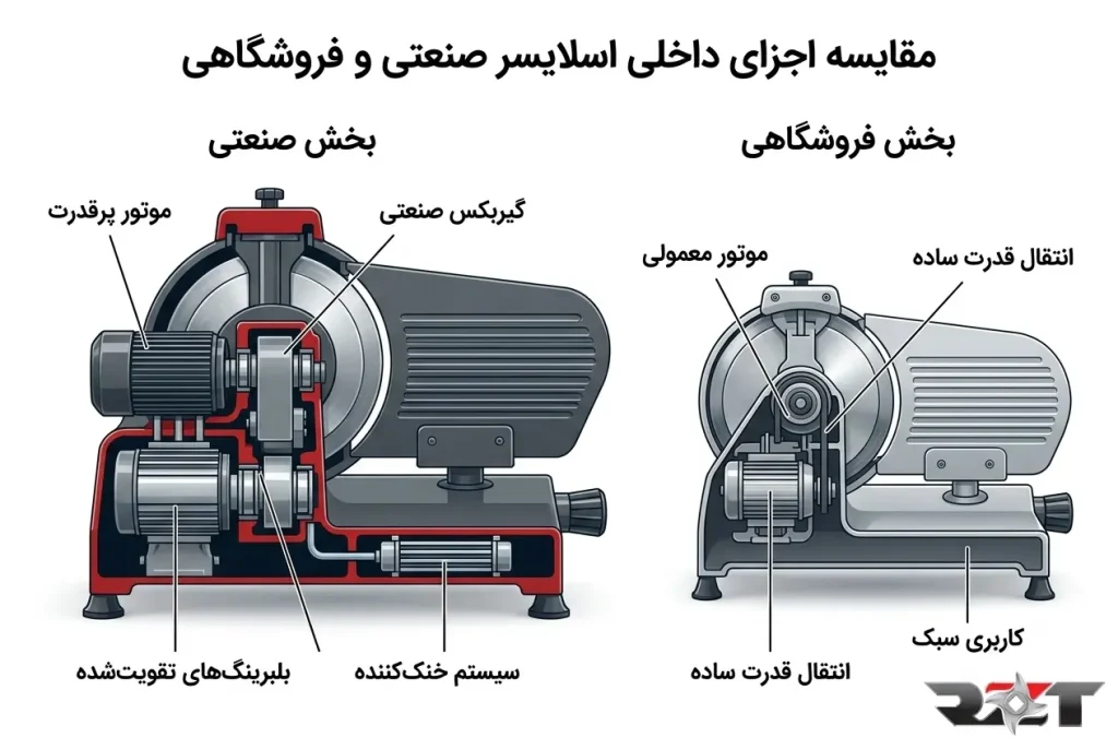 مقایسه اسلایسر صنعتی و فروشگاهی